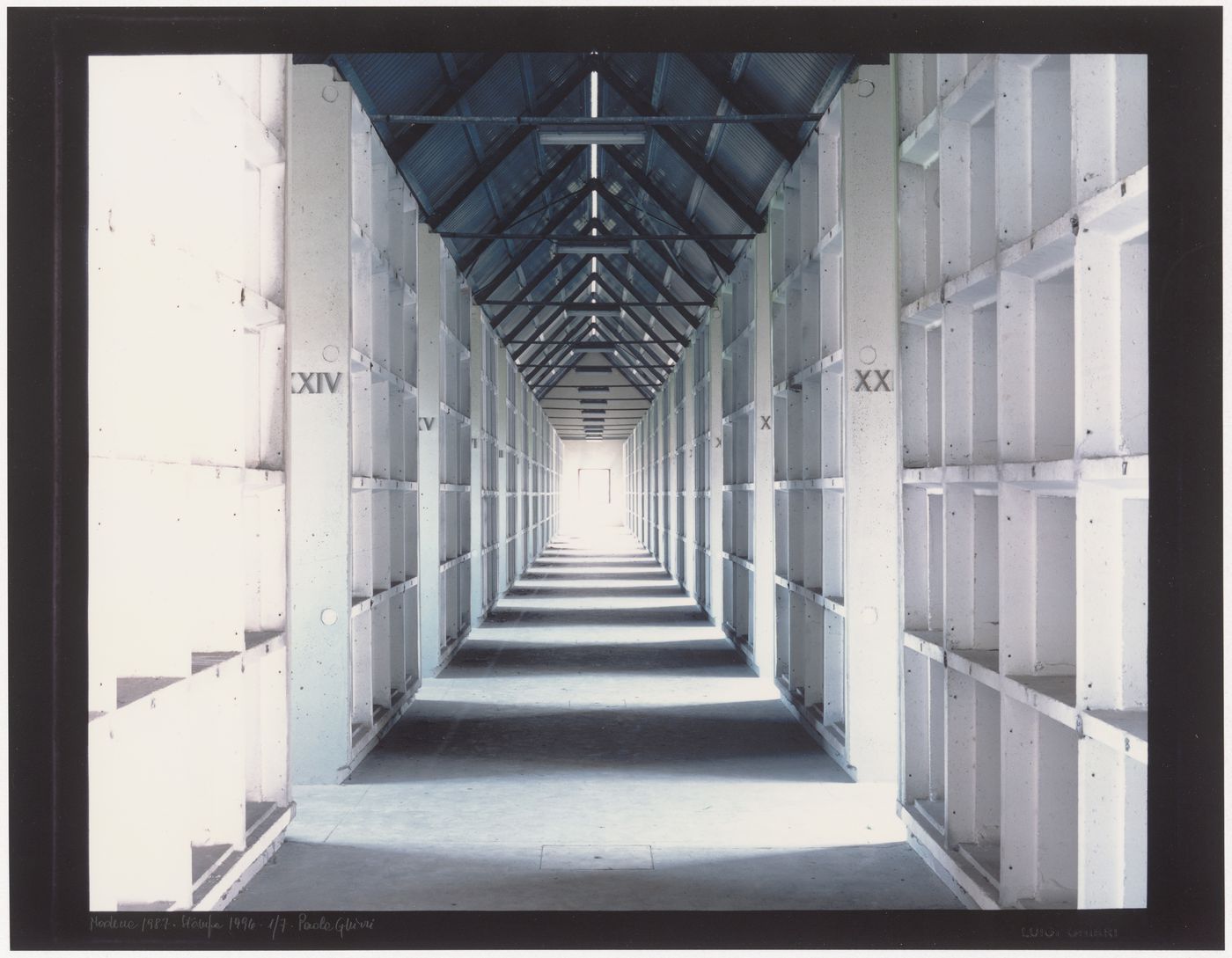 Cemetery of San Cataldo, Modena, 1971 to 1978; Interior of one of the perimetral buildings