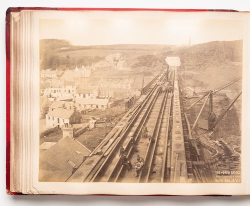 View of the Forth Bridge under construction, Firth of Forth, Scotland, United Kingdom