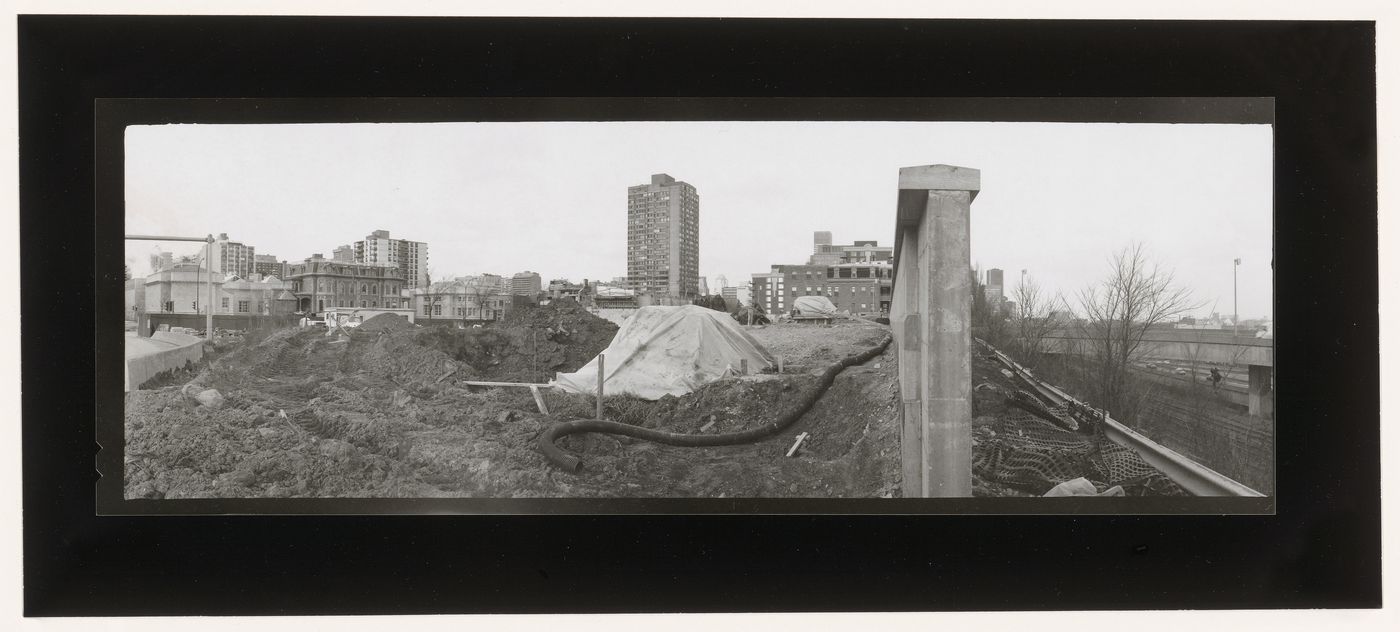 View of the construction from the southwest, CCA garden, Montréal, Québec, Canada