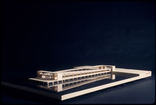 View of model for Cais de embarque para european architects, Salonica, Greece