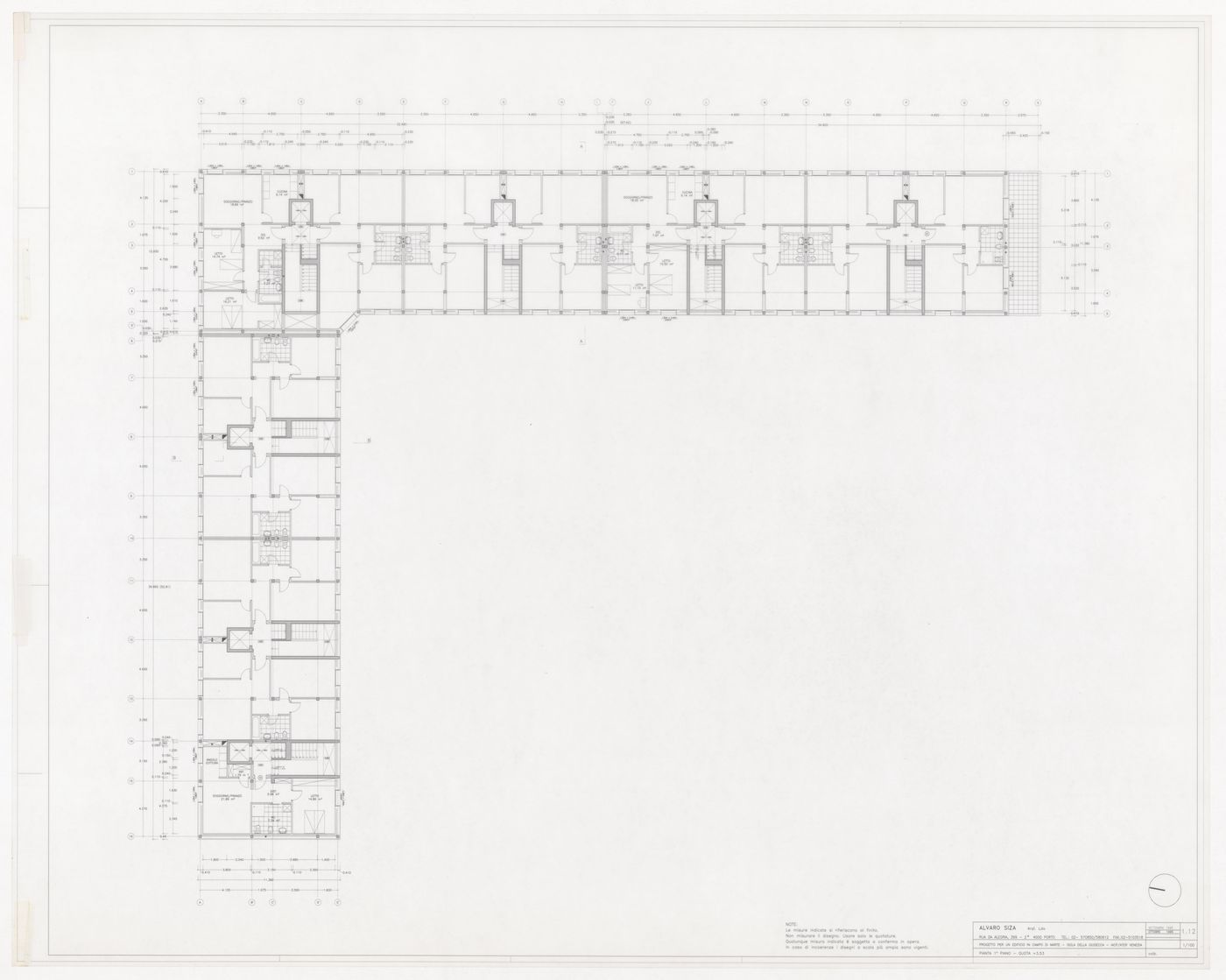 Plan for Projecto para um Edifício de Habitação em Campo di Marte, Giudecca, Italy