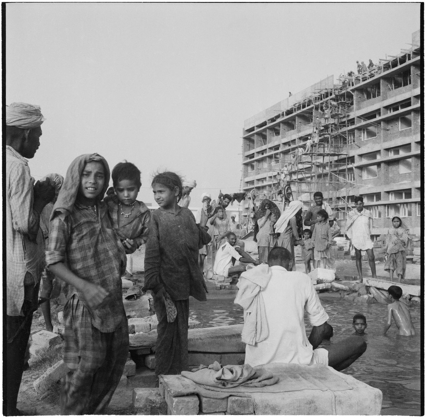 Construction of one of the buildings for the Postgraduate Institute of Medical Education and Research (PGIMER), Sector 12, Chandigarh, India