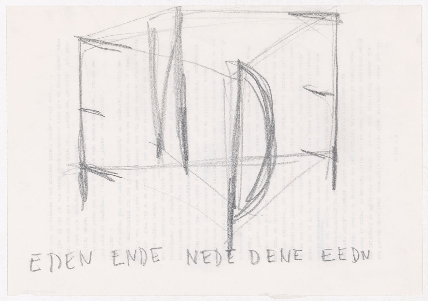 Sketch perspective for the E,D,E,N, Pavilion, Rheinfelden, Switzerland