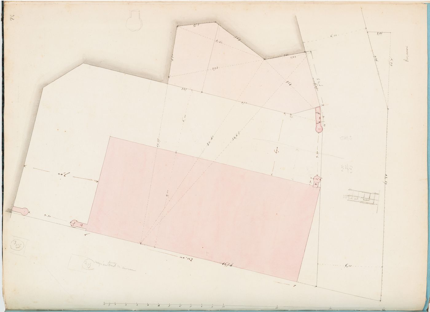 Block plan including a reservoir, probably for Parc de Clichy