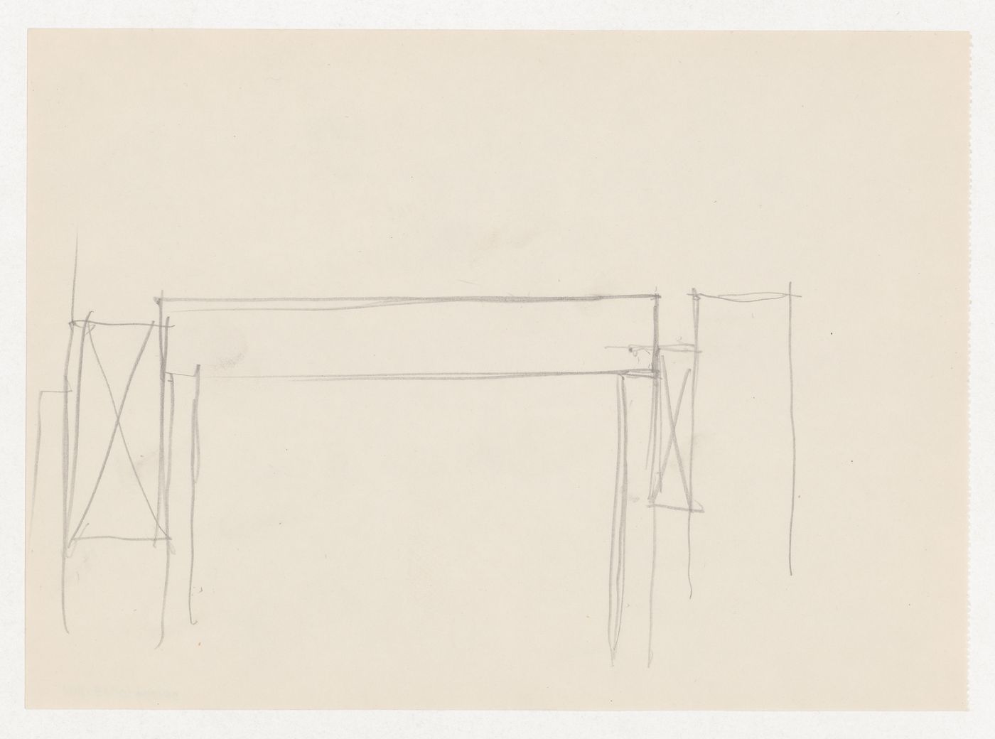 Sketch sectional detail for a window moulding [?] probably for Illinois Institute of Technology