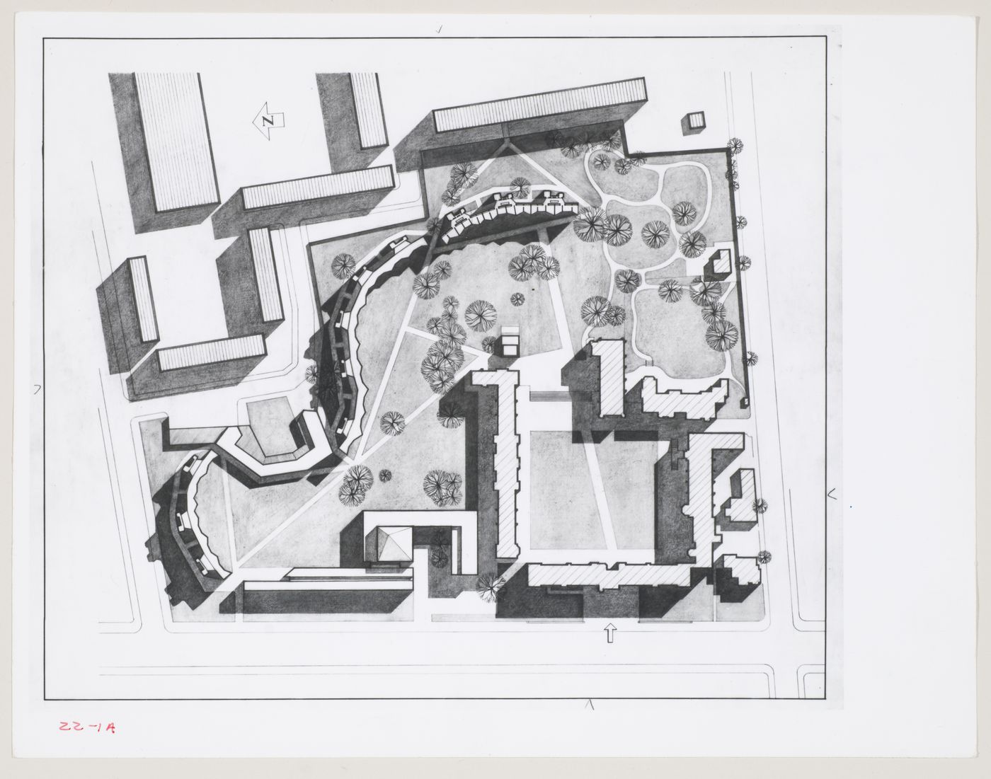 Selwyn College, University of Cambridge, Cambridge, England: photograph of site plan