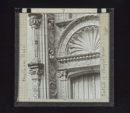 Detail view of chapel door of Château d'Ussé, Rigny-Ussé, France