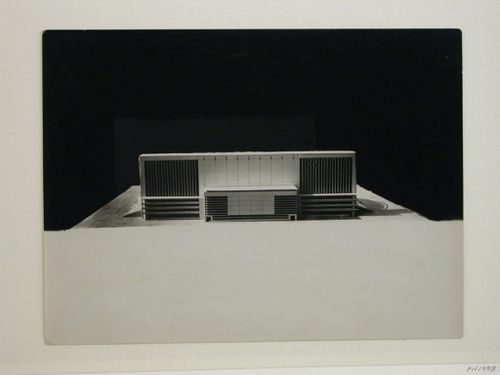 Photograph of a model for the final round of competition for a "synthetic theater" in Sverdlovsk, Soviet Union (now Ekaterinburg, Russia)