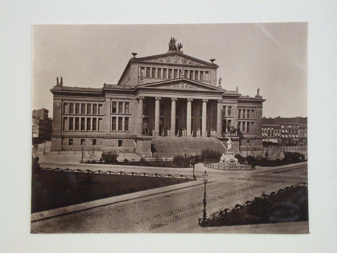 View of the principal façade of the Schauspielhaus [Concert Hall] in the Gendarmenmarkt [Soldier's Market] (formerly Platz der Akademie), Berlin, Germany