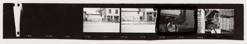 Strip of contact sheet of street scenes, South America