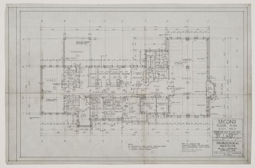 Montréal Neurological Institute, Montréal, Québec: second floor plan