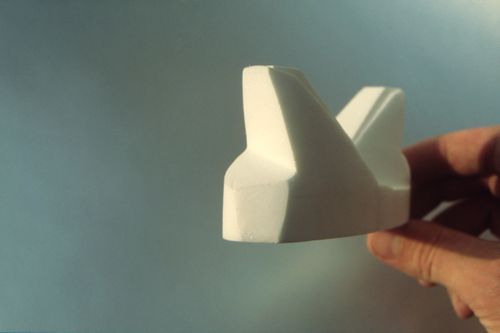 View of plaster model of the second pier for Erasmus Bridge