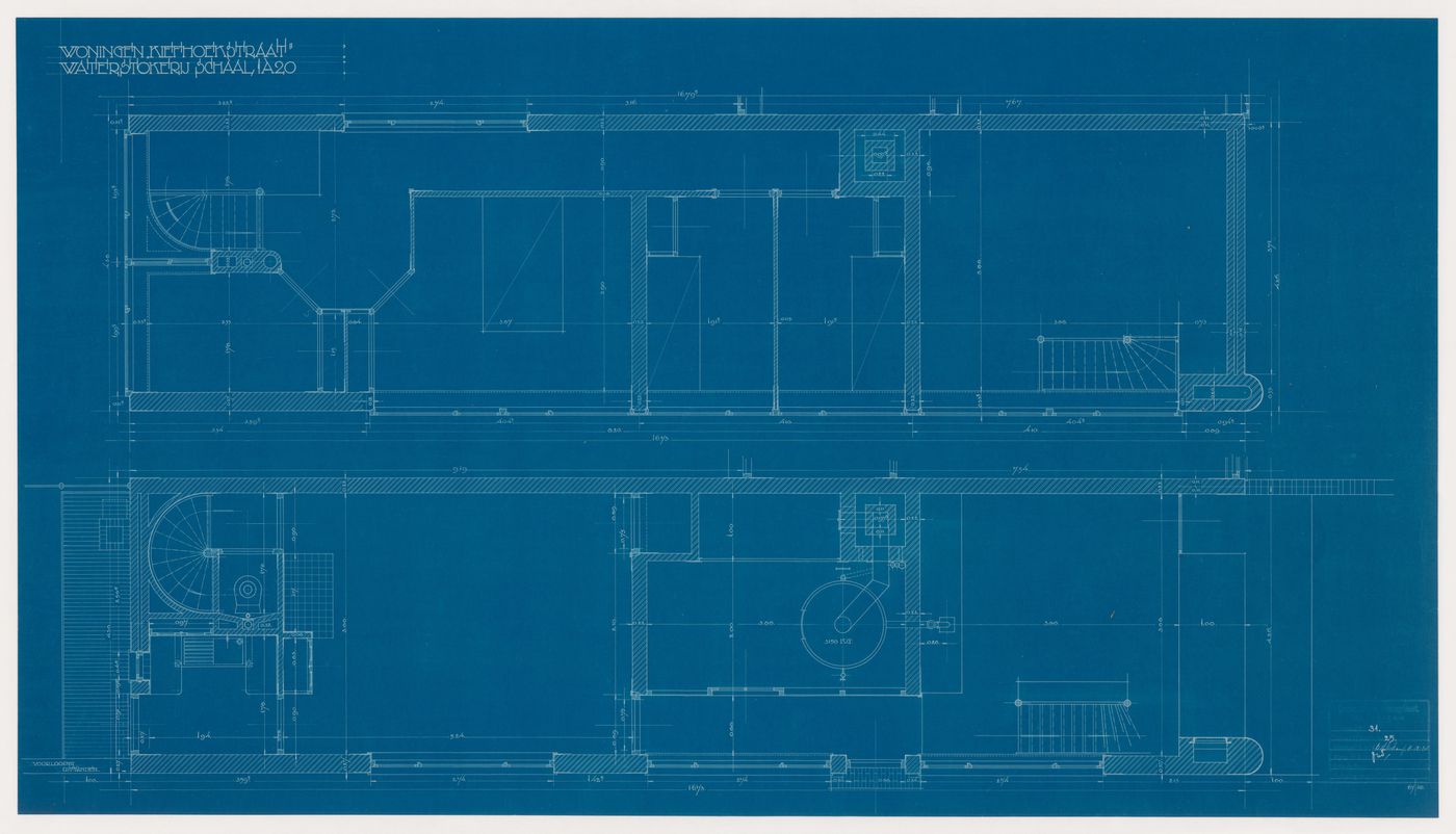 Plans for a water distillery for Kiefhoek Housing Estate, Rotterdam, Netherlands