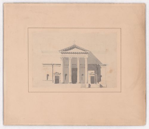 Elevation of the principal facade for Notre-Dame de Lorette, Paris