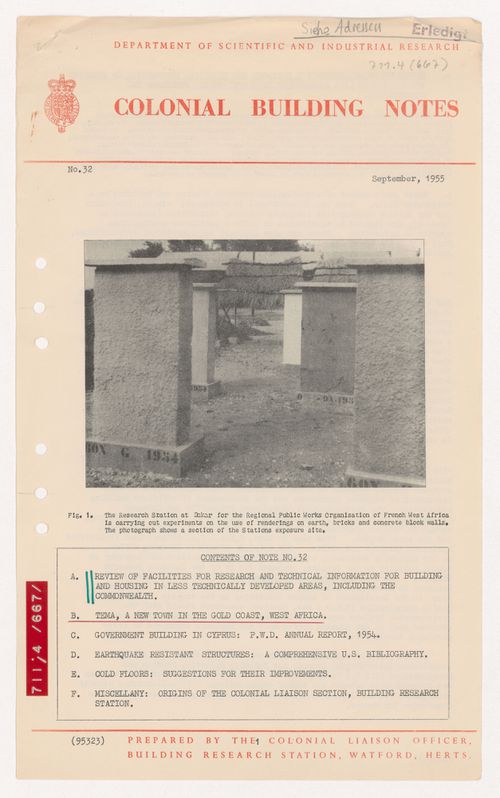 Colonial Building Notes no.32, from research material on low-cost housing