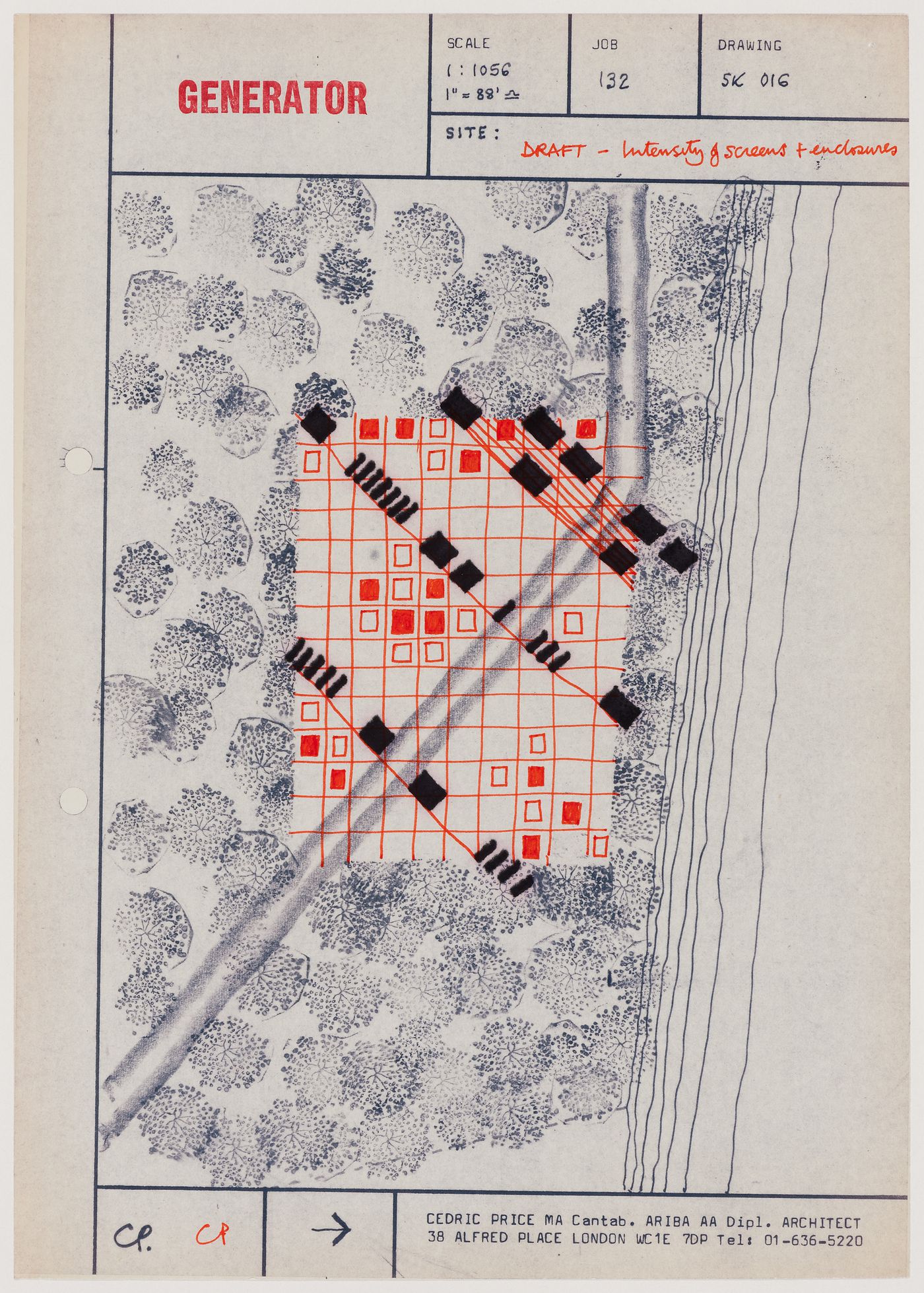 Generator: Plan showing intensity of screens and enclosures