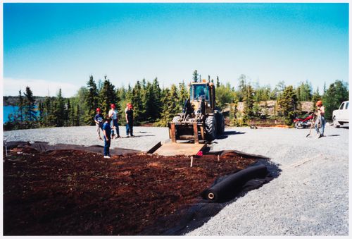 Photographs 1 and 2, transplanting and cutting edge, Northwest Territories Legislative Assembly Building, Yellowknife, Northwest Territories