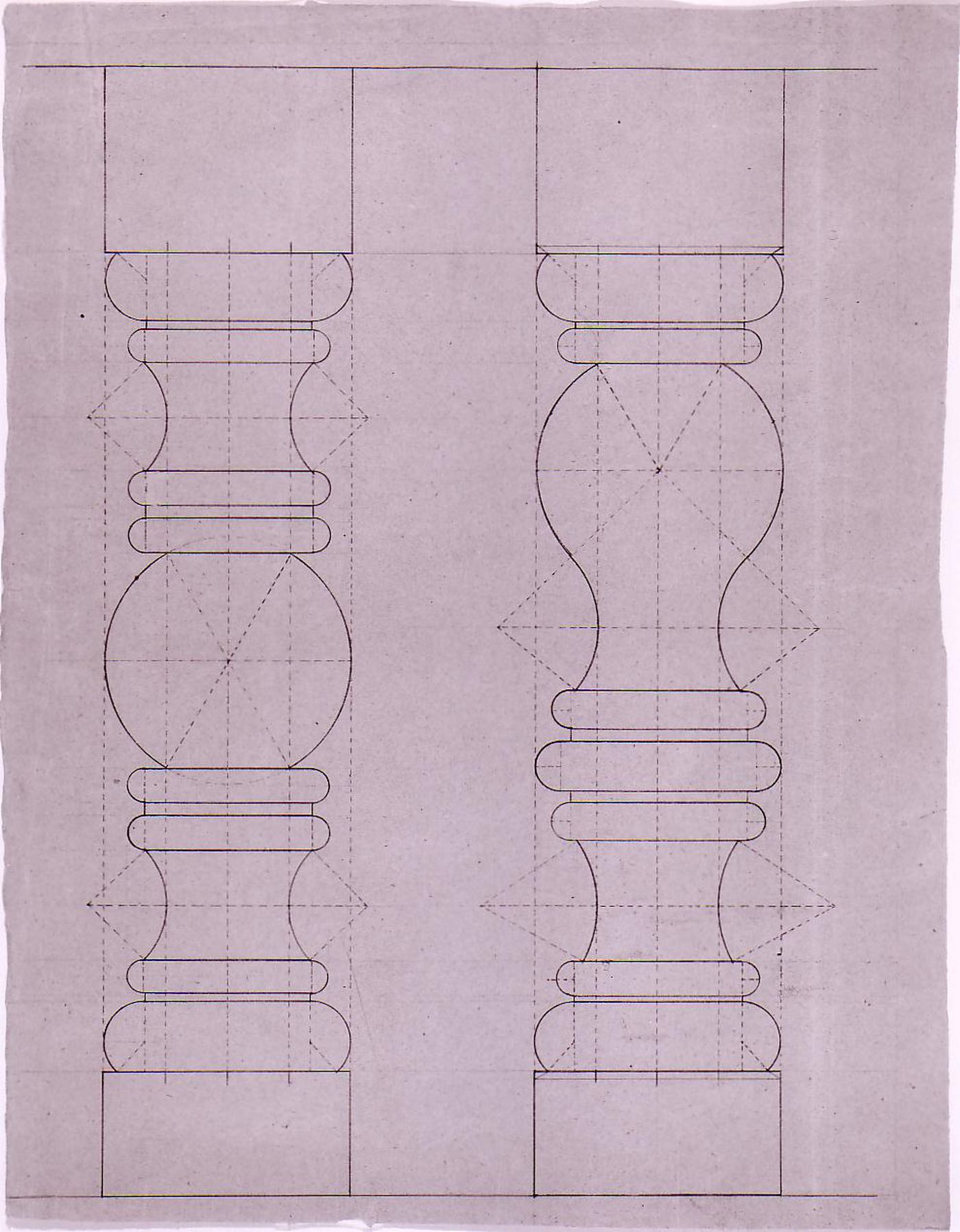 Elevations for balusters for the tribune [?] for Notre-Dame de Montréal