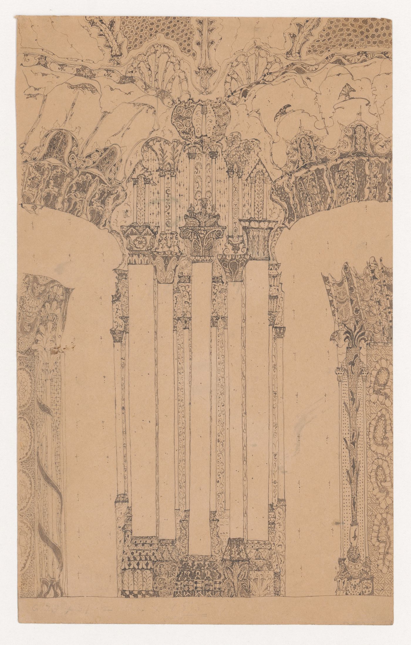 Study for architectural details in a lobby