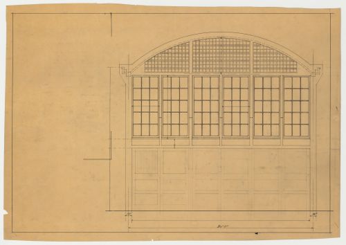 Élévation d'une porte de garage, Garage de la Montée du Zouave, Montréal (1919-1920)