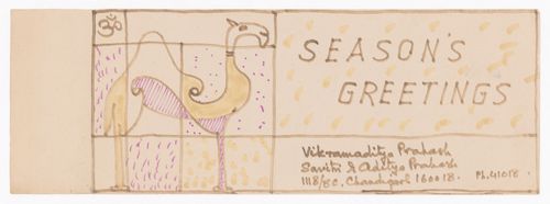 Greeting card with a camel drawn by Aditya Prakash