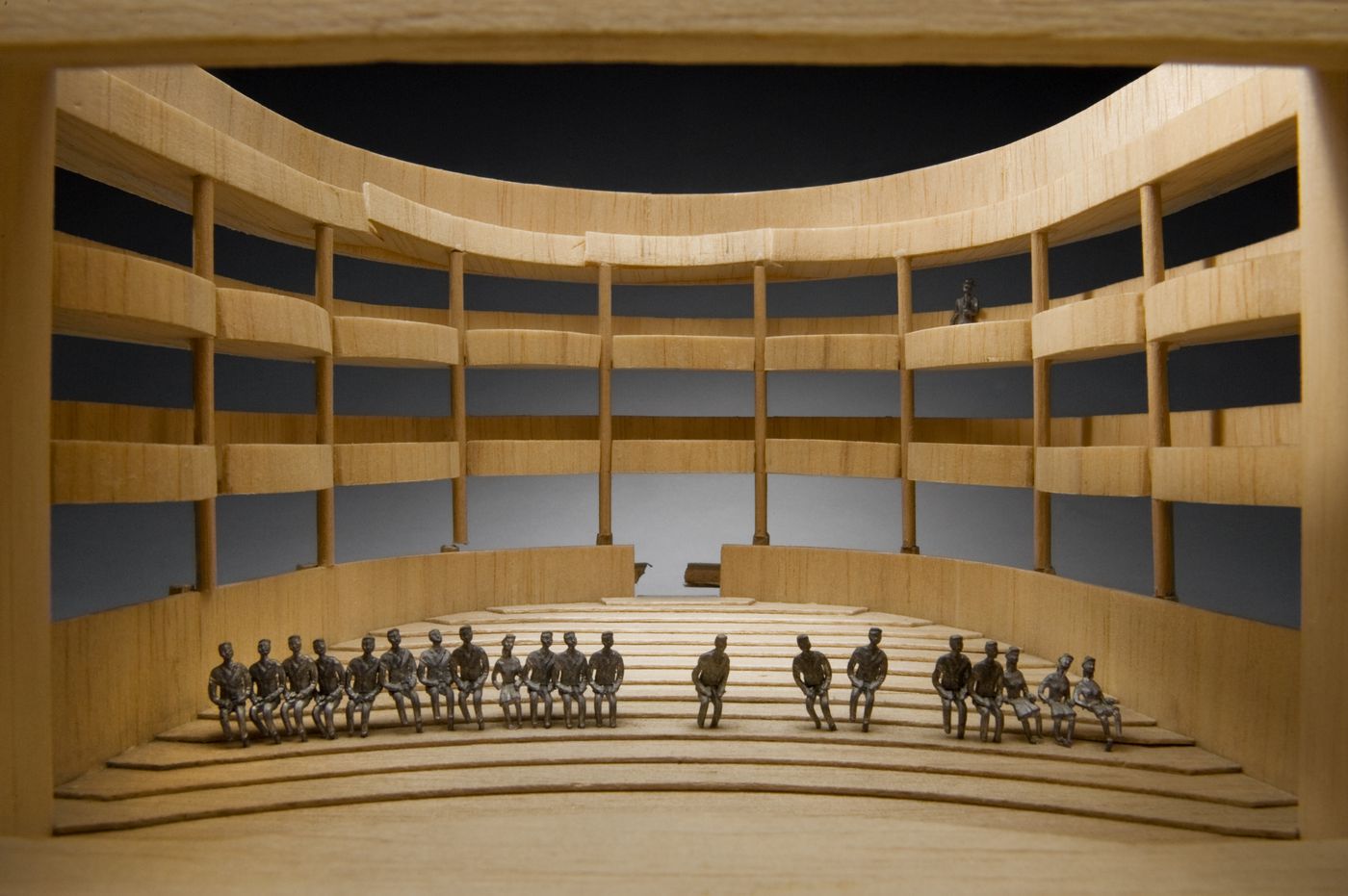 Study model for alternative scheme for proscenium theatre, Center for Theatre Arts, Cornell University, Ithaca, New York