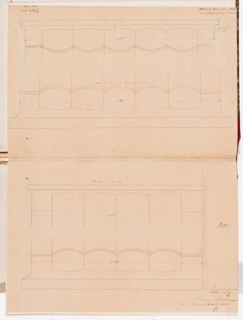 Full-scale details for the fluting of the columns or pilasters for the porte cochere, Hôtel Soltykoff
