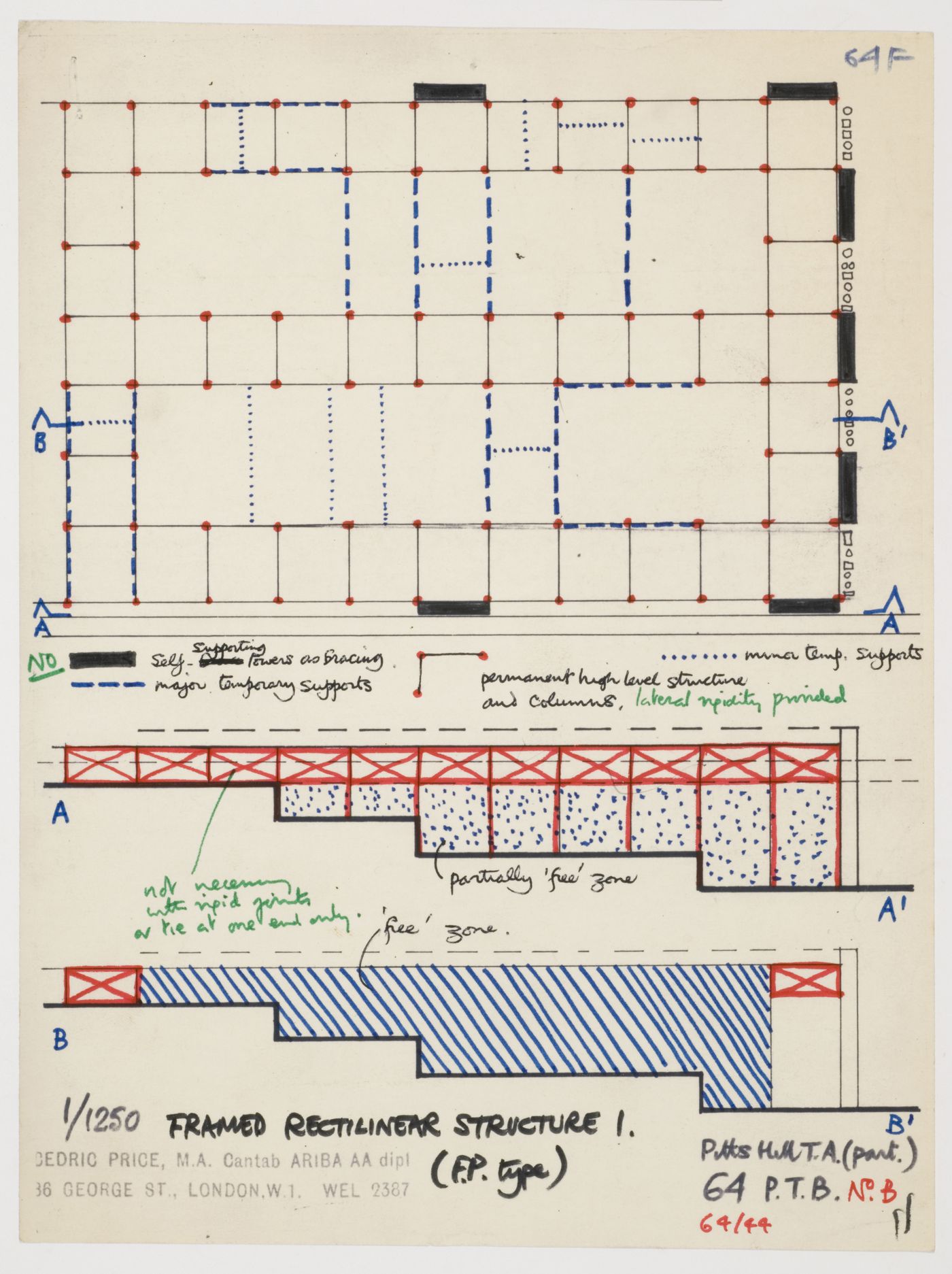 Diagrammatic plan and sections of Pitts Hill Transfer Area, Potteries Thinkbelt