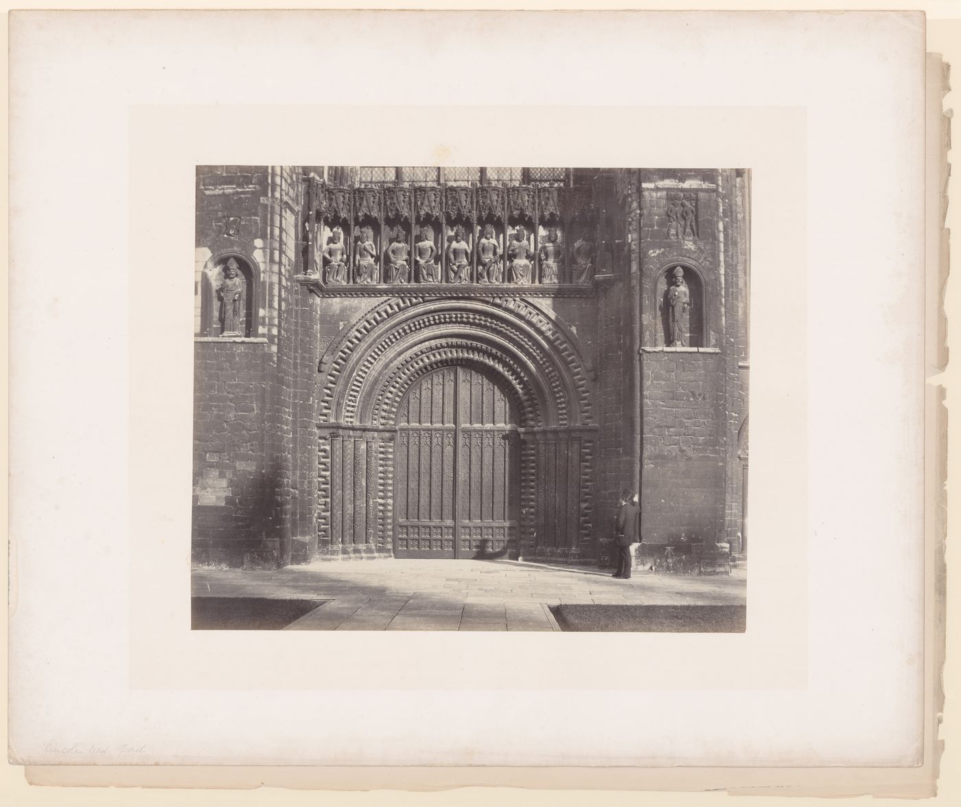 Lincoln Cathedral, detail of portal, west front, Lincoln, England