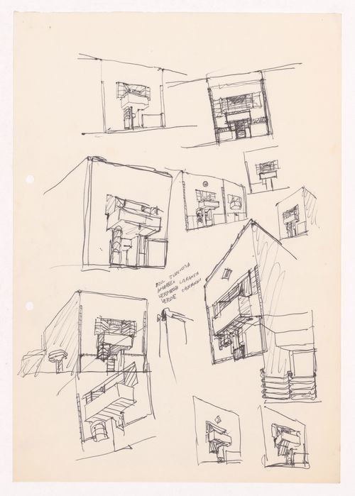 Sketch perspectives for Conjunto Habitacional em Caxinas, Vila Cova - Vila do Conde, Portugal