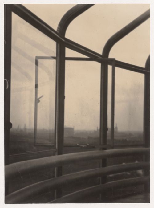 Interior view of Van Nelle Factory showing the tea room windows, Rotterdam, Netherlands