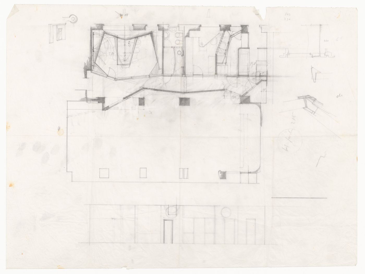 Floor plan and elevation for Studio Frea, Milan, Italy