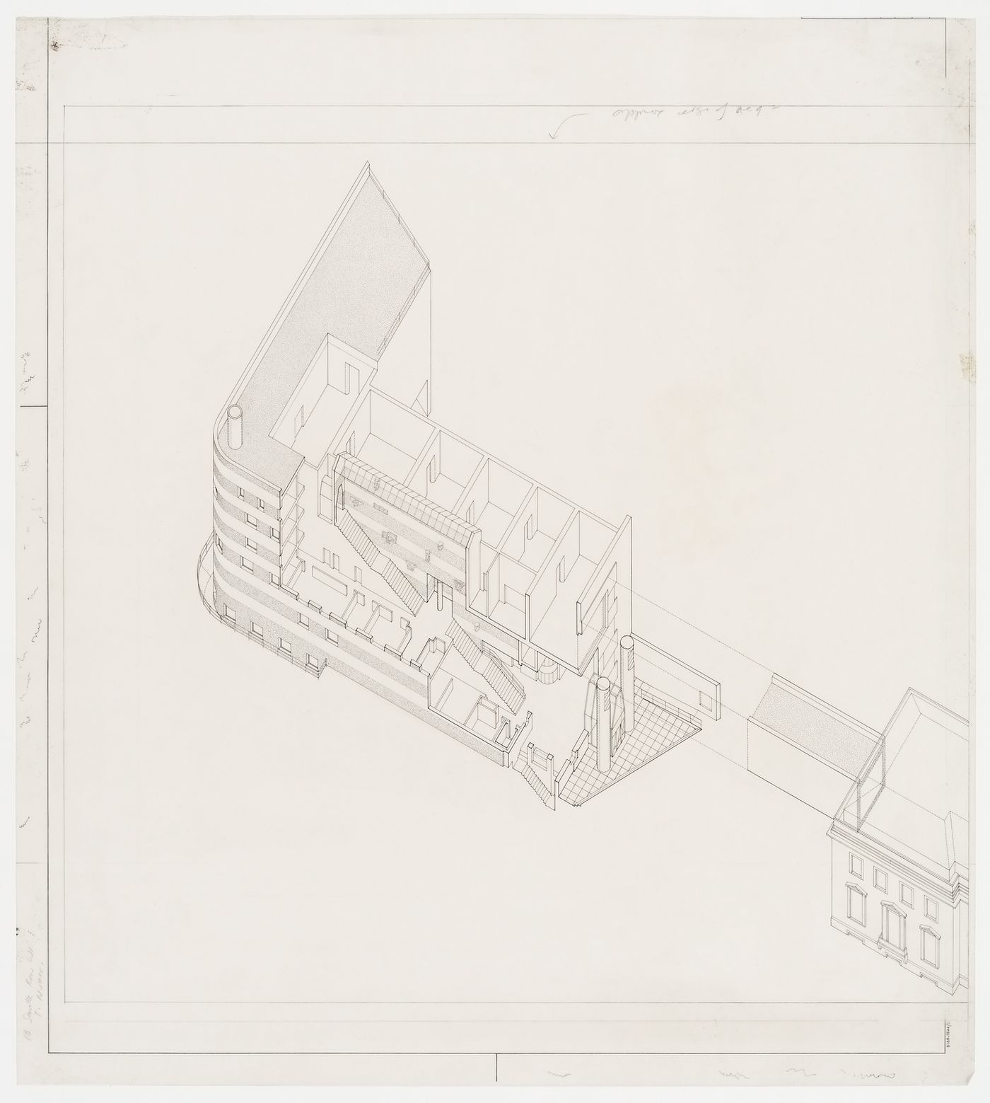 Arthur M. Sackler Museum, Harvard University, Cambridge, Massachusetts: cutaway axonometric