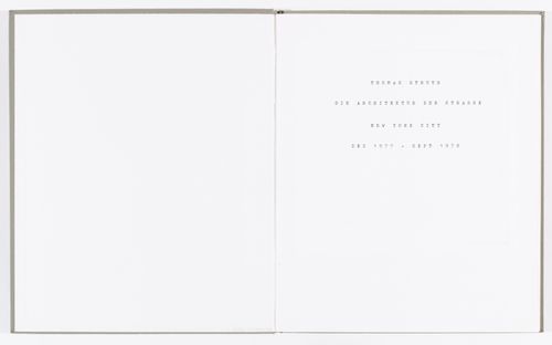 Die Architektur der Strasse, New York City, Dez 1977 - Sept 1978