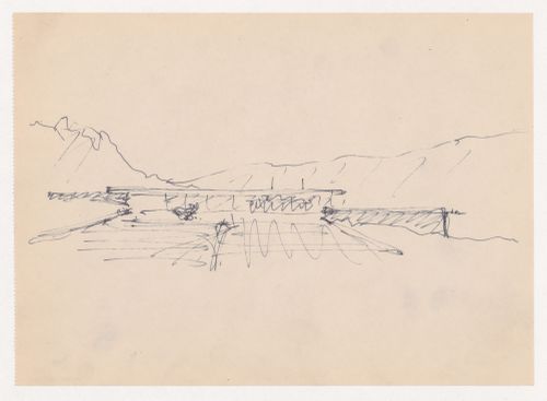 Perspective sketch for the principal elevation for Museum for a Small City