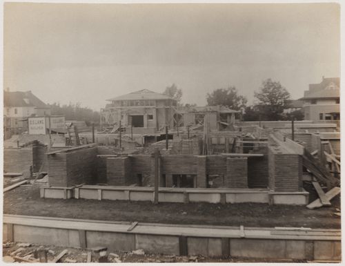 Exterior view of Darwin D. Martin House under construction, Buffalo, New York