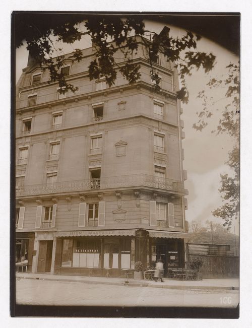 Construction of the Paris Metro, view of building on Rue Antoine Roucher and Rue Mirabeau, Paris, France