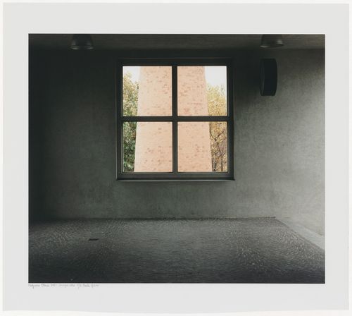 Elementary School, Fagnano Olona, 1972; The chimney seen through a window in the entrance hall