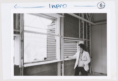 Inter-Action Centre, London, England: interior view showing openings where window "boxes" are inserted externally