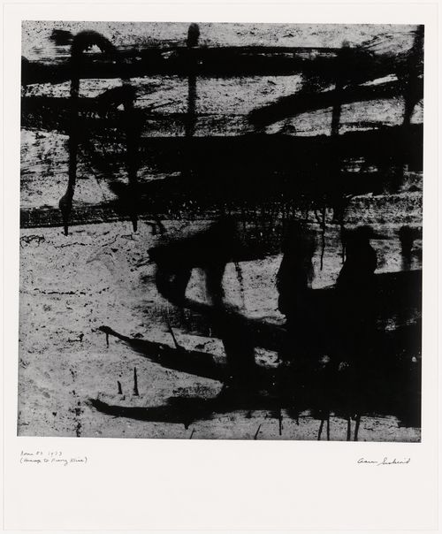 Wall marked with random brushstrokes and Franz Kline-like configurations in black paint, Rome, Italy