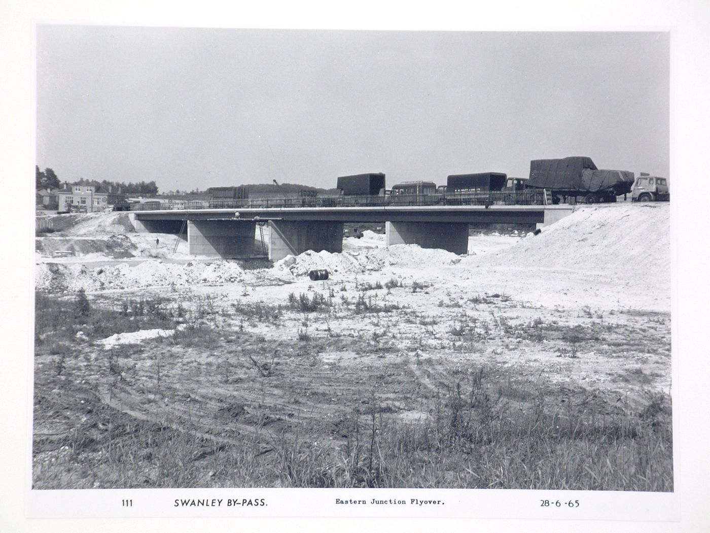 View of eastern junction flyover, during construction of the Swanley Bypass, England