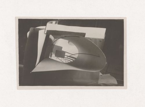 Photograph of a student model on the topic "Deep Space with Strongly Emphasized Foreground" for the "Space" course at the Vkhutemas (Higher State Artistic Technical Studios), Moscow