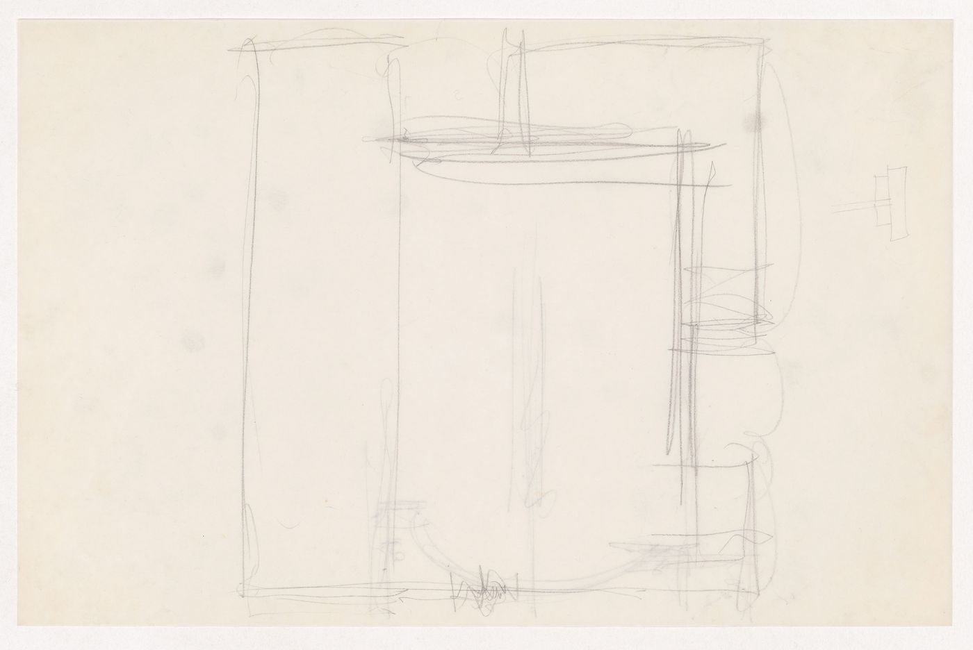 Sketch sectional detail [?] for the Metallurgy Building, Illinois Institute of Technology, Chicago; verso: Unidentified sketch for the Metallurgy Building, Illinois Institute of Technology, Chicago