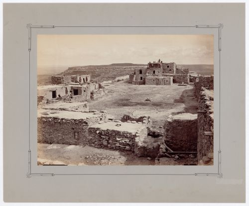 View of Sichomovi Pueblo on the First Mesa showing inner plaza, Hopi Reservation, Arizona, United States