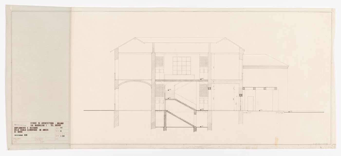 Section CC (Sezione CC), Ampliamento e restauro della scuola elementare de Amicis di Broni, Italy