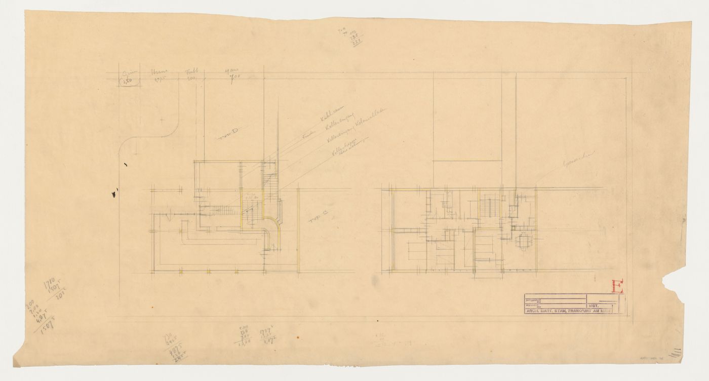 Plans for an unidentified housing unit, Germany [?]