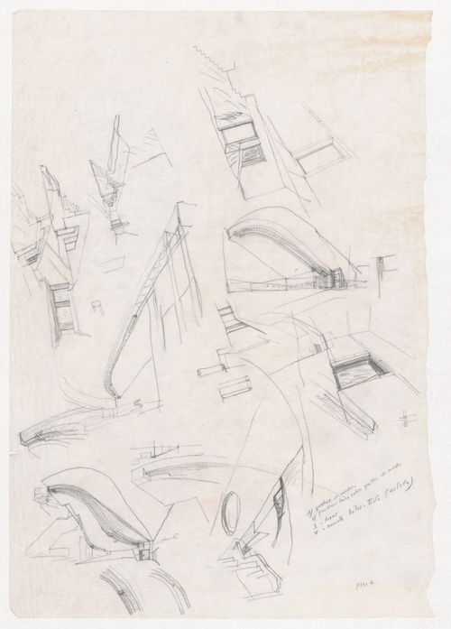 Sketch interior perspectives for Banco Borges & Irmão II, Vila do Conde, Portugal