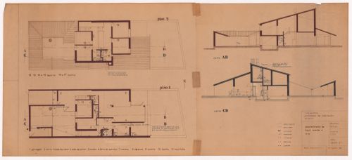 Water supply plans and sections for Habitação Dr. Júlio Gesta, Matosinhos, Portugal