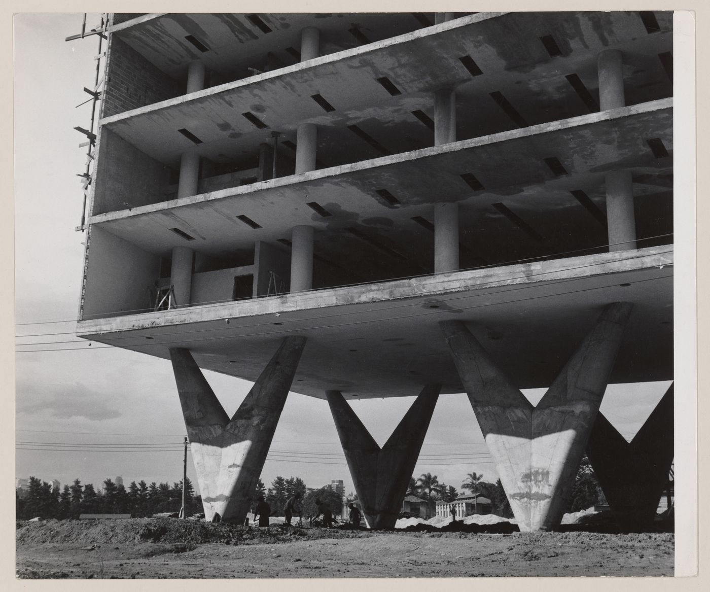 View of Palace of Agriculture, under construction, São Paulo, Brazil
