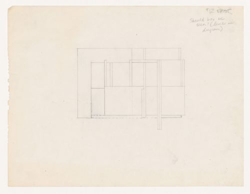 Sketch elevation with note for House VI, Cornwall, Connecticut